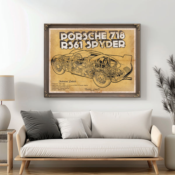 Porsche 718 Spyder Racing Sports Car Print
