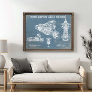 2021 Street Glide Special Blueprint Motorcycle Patent Print