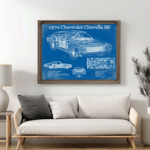 1972 Chevrolet Chevelle SS Original Blueprint Art