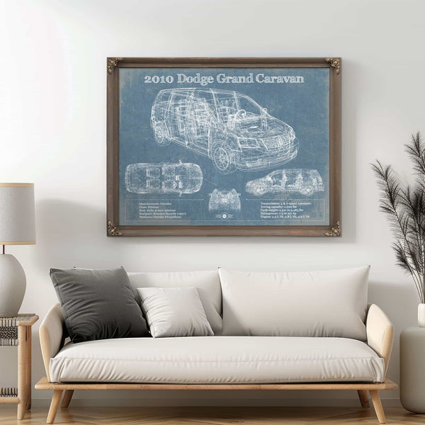 2010 Dodge Grand Caravan Vintage Blueprint Auto Print