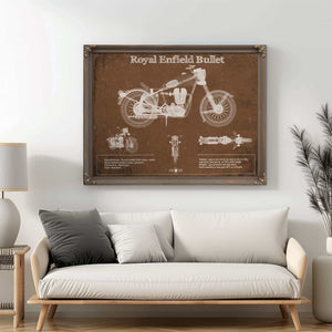 Royal Enfield Bullet Blueprint Motorcycle Patent Print