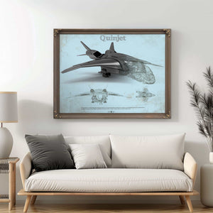 Quinjet Avengers Vintage Blueprint Wall Art