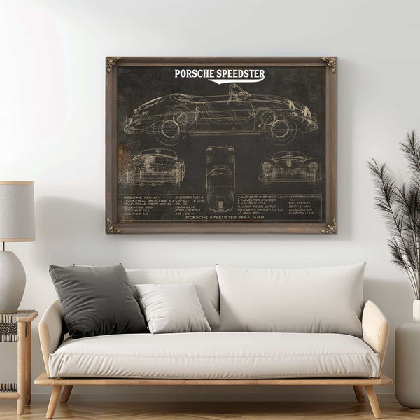 Porsche Speedster 356A 1600 Vintage Auto Print