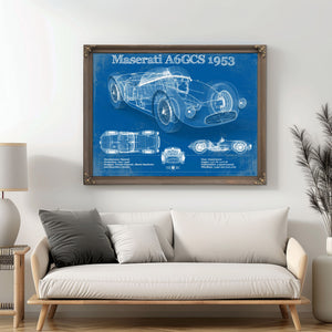 Maserati A6GCS 1953 Original Vintage Car Blueprint