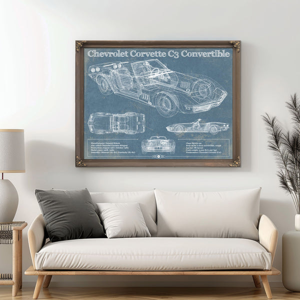Chevrolet Corvette C3 Convertible Vintage Auto Print