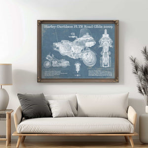 Harley-Davidson FLTR Road Glide 2009 Blueprint Motorcycle Patent Print