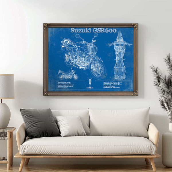 Suzuki GSR600 Blueprint Motorcycle Patent Print