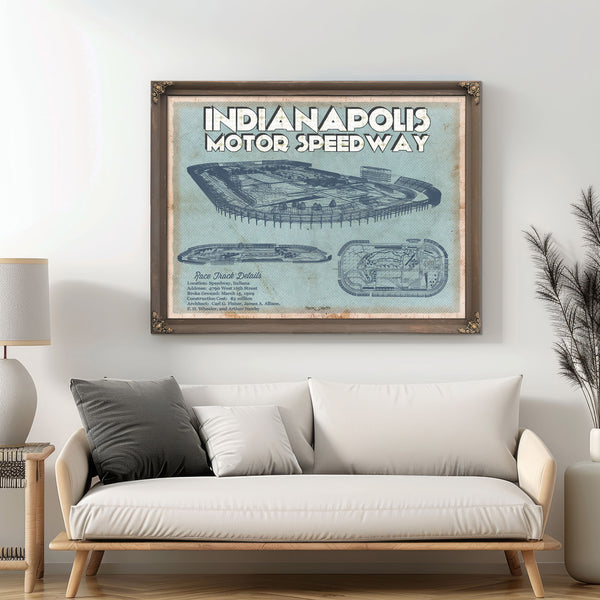 Indianapolis Motor Speedway Blueprint NASCAR Race Track Print