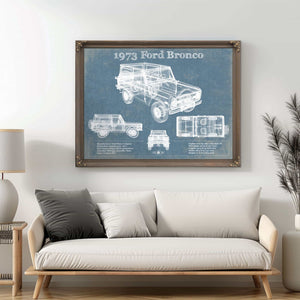 1973 Ford Bronco Vintage Blueprint Auto Print