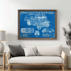 Chevy 6400 Fuel Truck 1949 Vintage Blueprint Auto Print