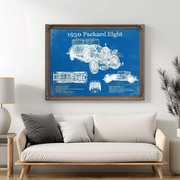 1930 Packard Eight Vintage Blueprint Auto Print