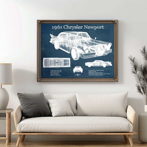 1961 Chrysler Newport Vintage Blueprint Auto Print