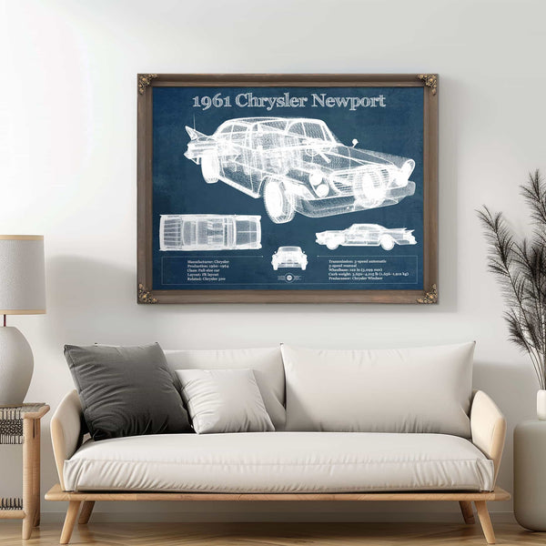 1961 Chrysler Newport Vintage Blueprint Auto Print