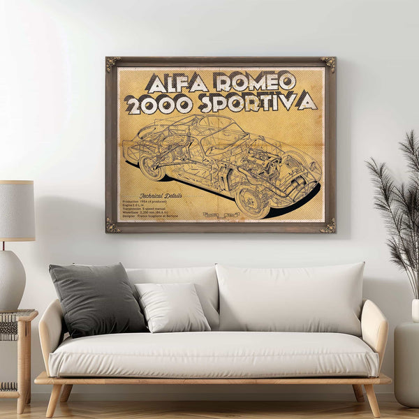 Vintage Alfa Romeo 2000 Sportiva Sports Car Print