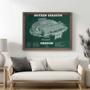 Vintage Autzen Stadium - Oregon Ducks Football Print