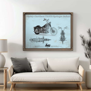 Harley-Davidson FXSTS Springer Softail Blueprint Motorcycle Patent Print