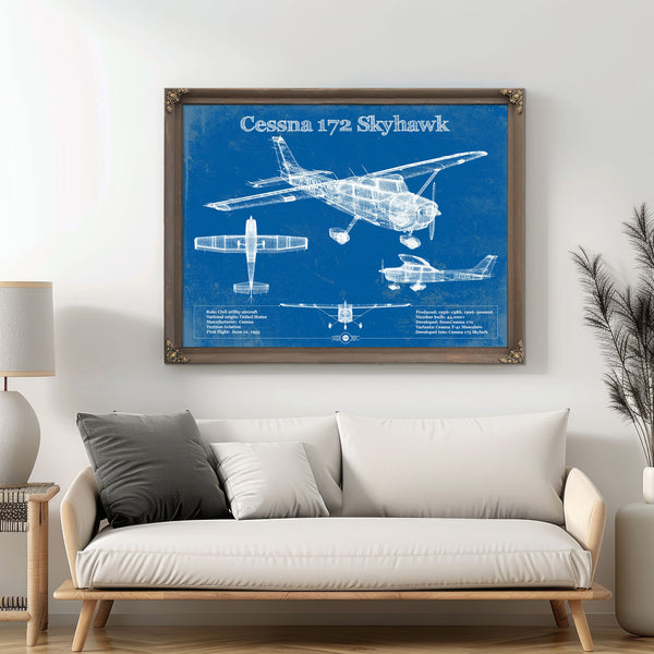 Cessna 172 Skyhawk Original Blueprint Art