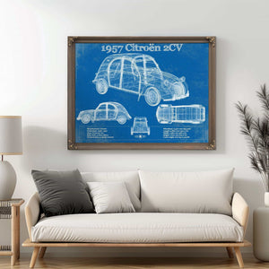Citroen 2CV Vintage Car Print