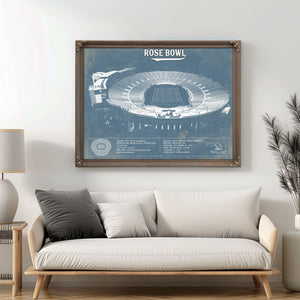 UCLA Bruins Art - Rose Bowl Vintage Stadium Blueprint Art Print
