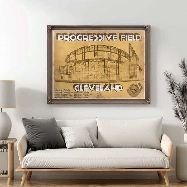 Vintage Cleveland Indians Progressive Field Baseball Print
