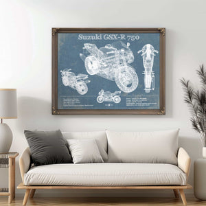 Suzuki GSX R750 Blueprint Motorcycle Patent Print
