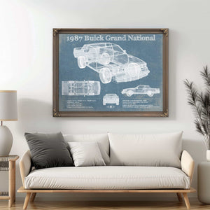 1987 Buick Regal Grand National GNX Vintage Blueprint Auto Print