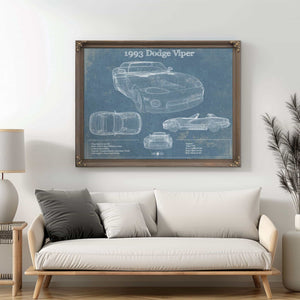 1993 Dodge Viper Vintage Blueprint Auto Print