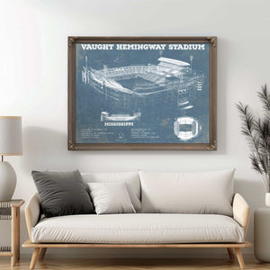 Vaught-Hemingway Stadium - Ole Miss Football Vintage Art Print