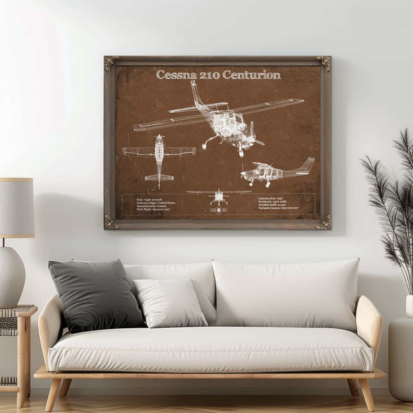 Cessna 210 Centurion Original Blueprint Art