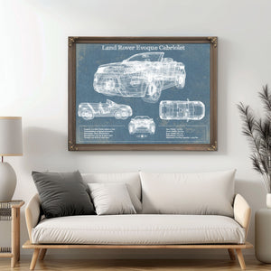 Land Rover Evoque Cabriolet Blueprint Vintage Auto Print