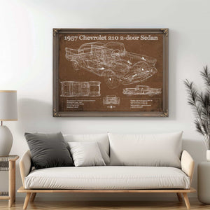1957 Citroen 2Cv Vintage Blueprint Auto Print