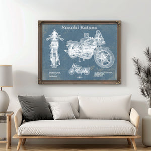 Suzuki Katana Blueprint Motorcycle Patent Print