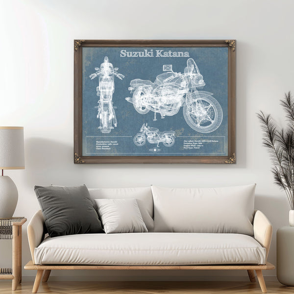 Suzuki Katana Blueprint Motorcycle Patent Print
