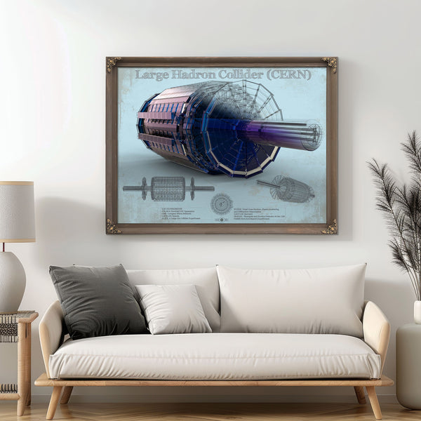 Large Hadron Collider CERN Blueprint Wall Art