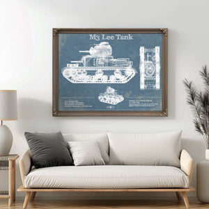 Medium Tank, M3 Lee Vintage Blueprint Print