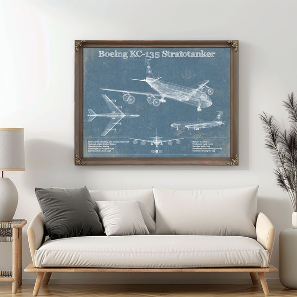 Boeing KC-135 Stratotanker Aviation Blueprint Print - Custom Pilot Name Can Be Added