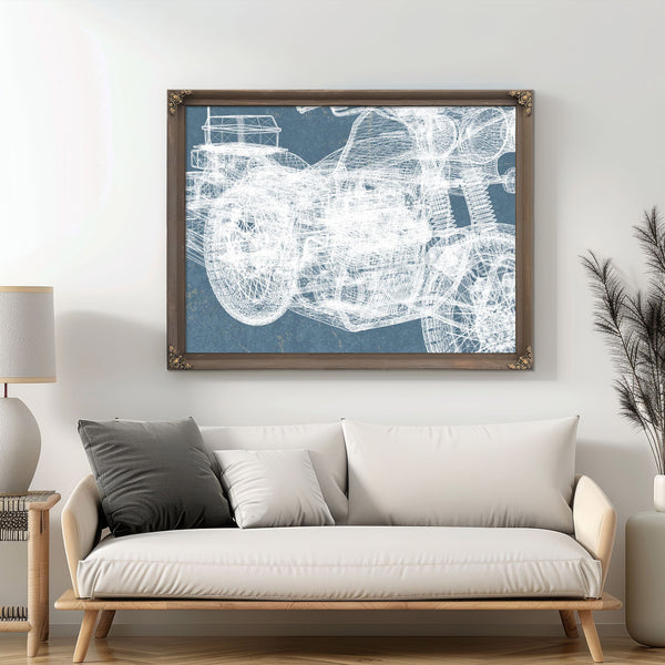 Kawasaki Police 1000 Vintage Blueprint Motorcycle Patent Print