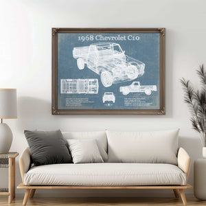 1968 Chevrolet C10 Pickup Fleet Side Truck Vintage Blueprint