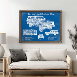 Toyota Land Cruiser J60 Blueprint Vintage Auto Print