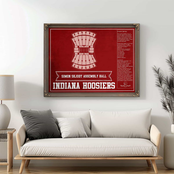 Simon Skjodt Assembly Hall Indiana Hoosiers Team Color NCAA Vintage Print