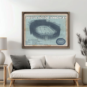 Bristol Speedway Blueprint NASCAR Race Track Print