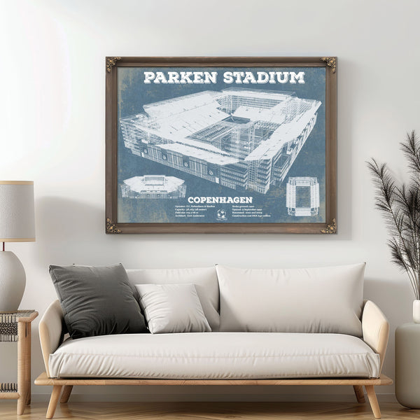 Parken Stadium Copenhagen Football Vintage Soccer Print