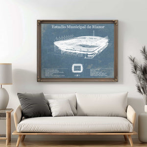 Estadio Municipal De Riazor Stadium Blueprint Vintage Soccer (Football) Print