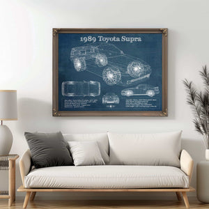 1989 Toyota Supra Vintage Blueprint Auto Print