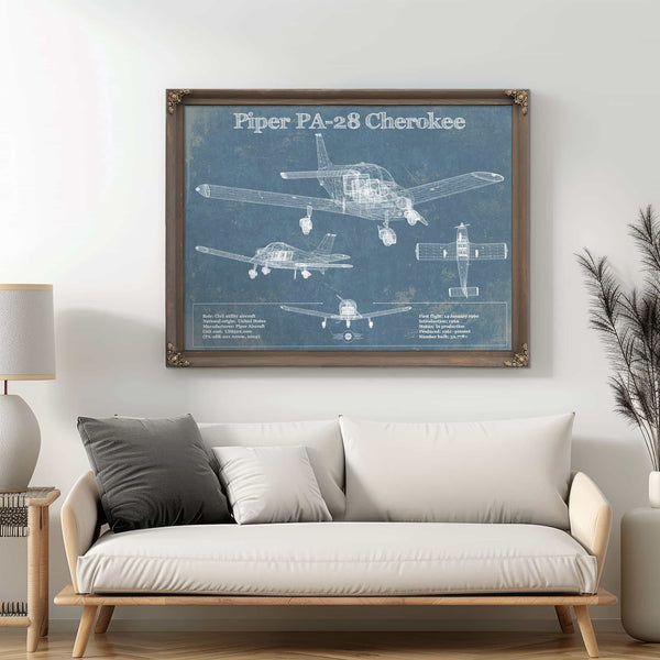 Piper PA-28 Cherokee Original Blueprint Art