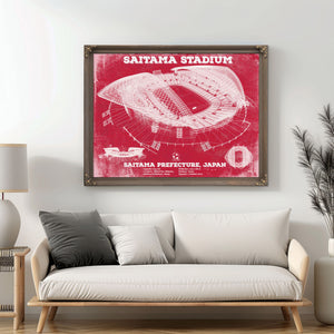Japan National Football Team Red Saitama Stadium Soccer Print