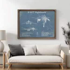 F-117 Nighthawk Military Aircraft Patent - Blueprint Military Wall Art