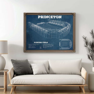 Princeton Tigers Football Art - Vintage Powers Field Blueprint Wall Art