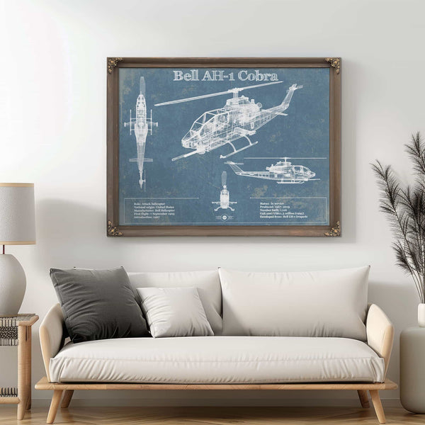 Bell AH-1 HueyCobra/Cobra Vintage Original Blueprint Military Print