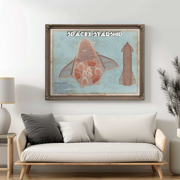 SpaceX Starship Vintage Space Exploration Print